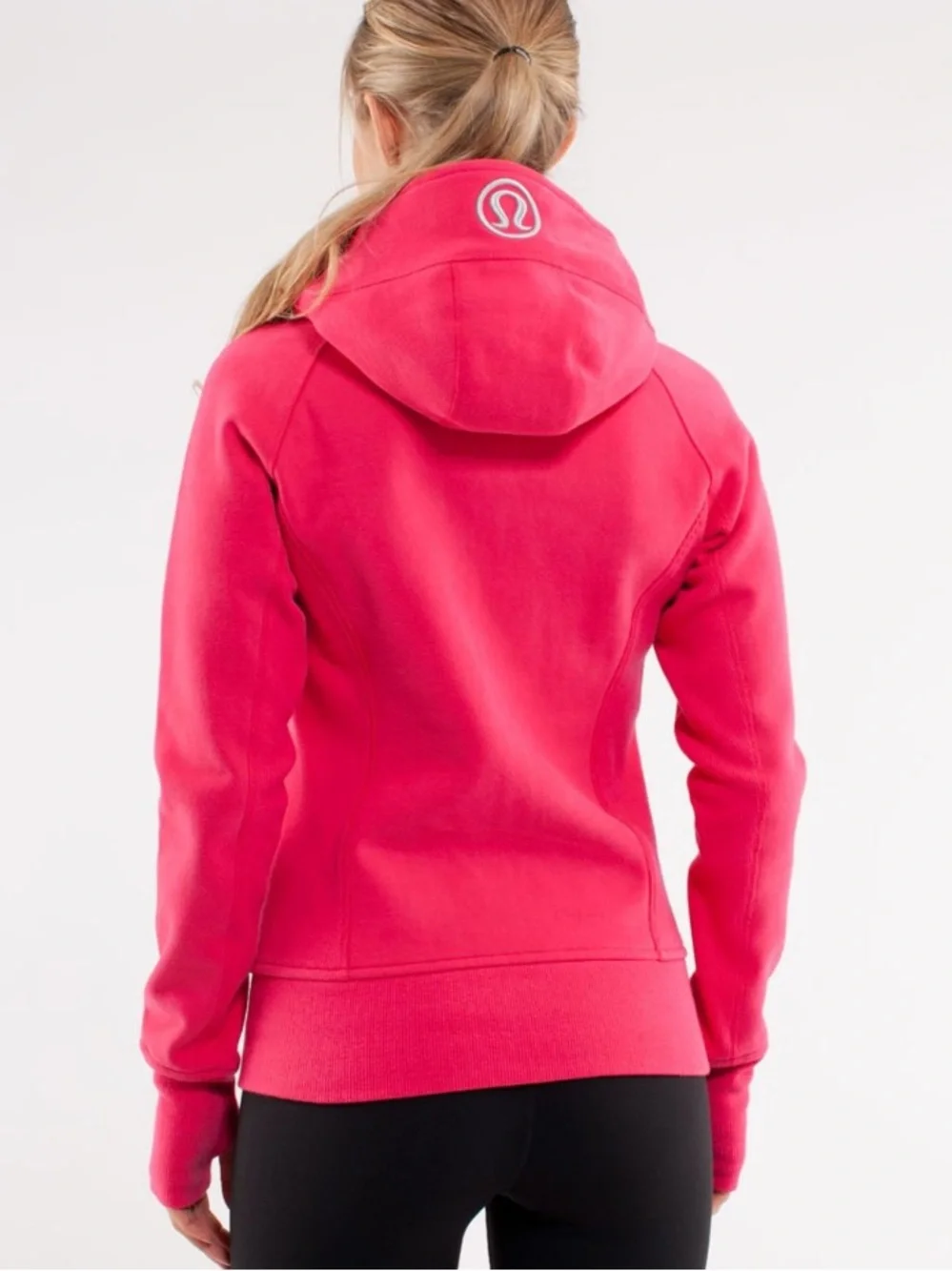 Rare Lululemon Scuba Hoodie Bon Bon logo $138 casual activewear workout zip fall